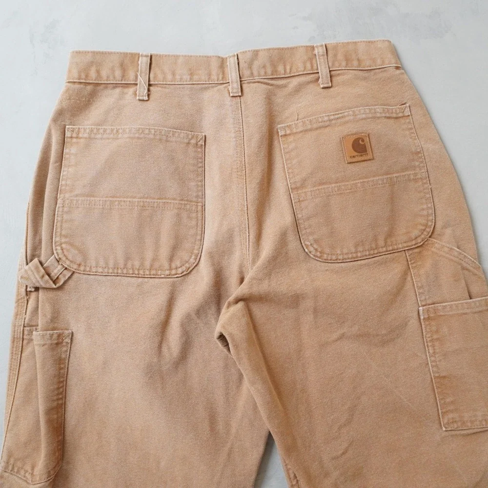 Vintage Carhartt Carpenter Pants 34x30 Mens Brown Loose Fit Duck Canvas Workwear
